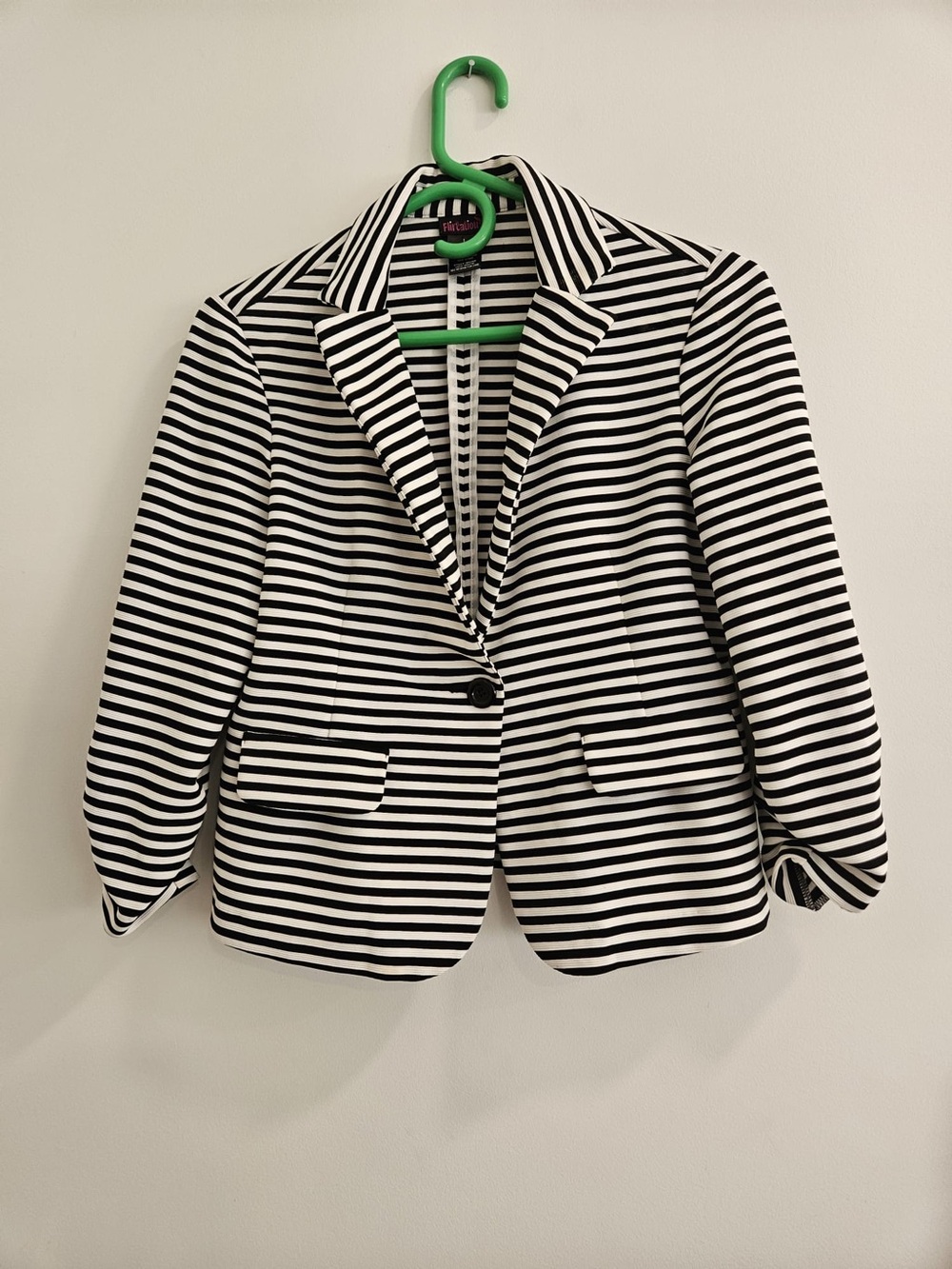 Flirtatious Black and White Striped Tailored Women's Blazer